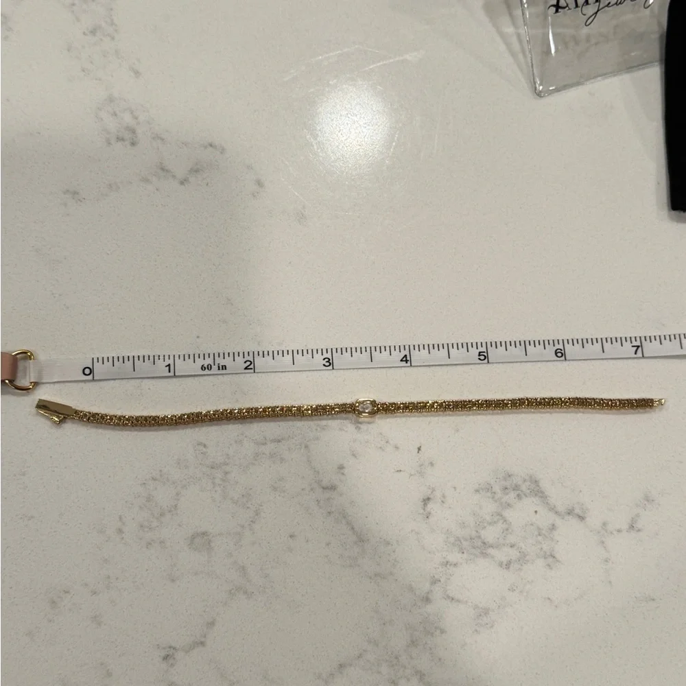 NEW Ahava Jewels CZ Gold Plated Tennis Bracelet